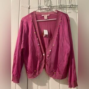 Nine & company semi sheer bling Y2K cardigan X-large good NWT